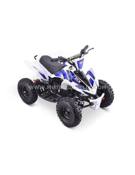 Mini Quad Enfant TOX 800W RUNNER Blanc & Bleu Prêt à Rouler