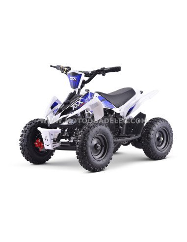 Mini Quad Enfant TOX 800W RUNNER Blanc & Bleu Prêt à Rouler