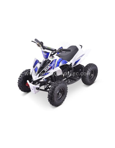 Mini Quad Enfant TOX 800W RUNNER Blanc & Bleu Prêt à Rouler