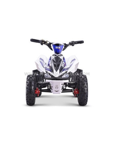 Mini Quad Enfant TOX 800W RUNNER Blanc & Bleu Prêt à Rouler