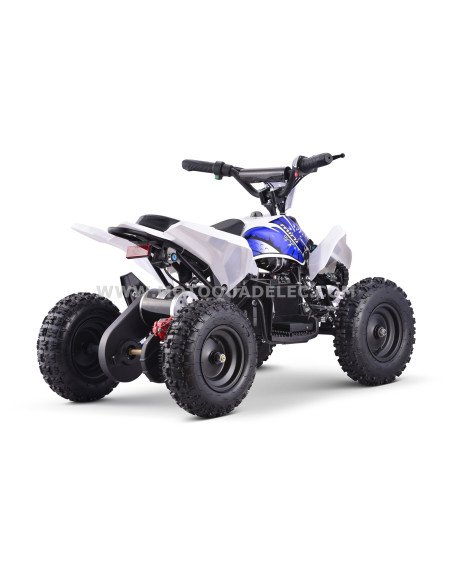 Mini Quad Enfant TOX 800W RUNNER Blanc & Bleu Prêt à Rouler