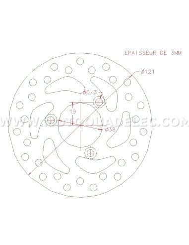 Disque de frein avant pour mini quad